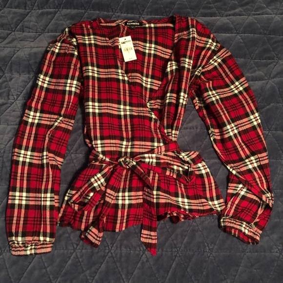 Express Tops - 🔔 NWT Tie Waist Flannel Shirt
